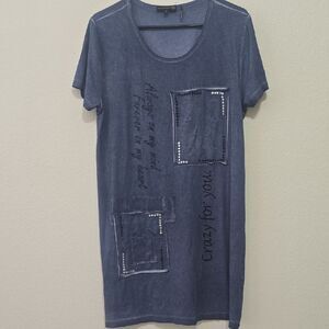 Jane & John Blue Artsy T-Shirt Dress M